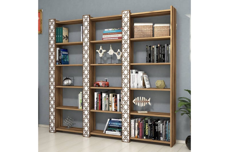 Kirjahylly Amtorp 184 cm - Ruskea/Valkoinen - Säilytys - Hylly - Kirjahylly