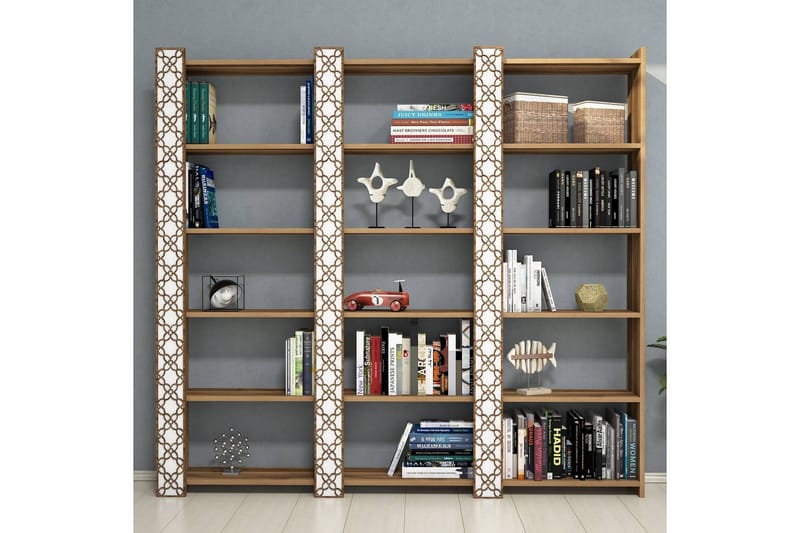 Kirjahylly Amtorp 184 cm - Ruskea/Valkoinen - Säilytys - Hylly - Kirjahylly