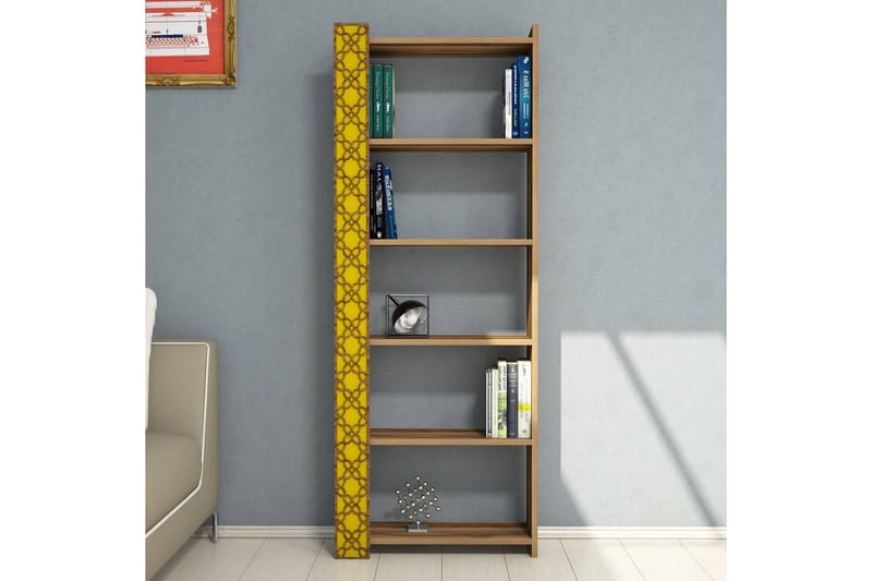 Kirjahylly Amtorp 64 cm - Ruskea/Keltainen - Säilytys - Hylly - Kirjahylly
