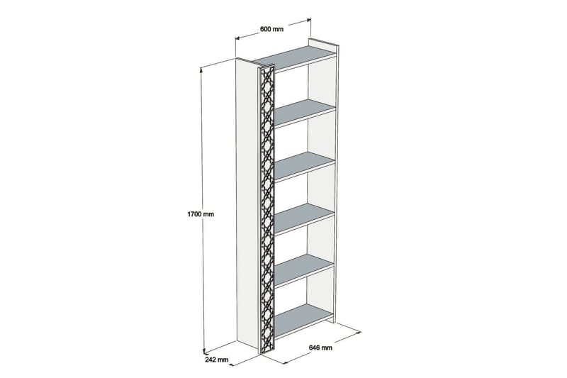 Kirjahylly Amtorp 64 cm - Ruskea/Keltainen - Säilytys - Hylly - Kirjahylly