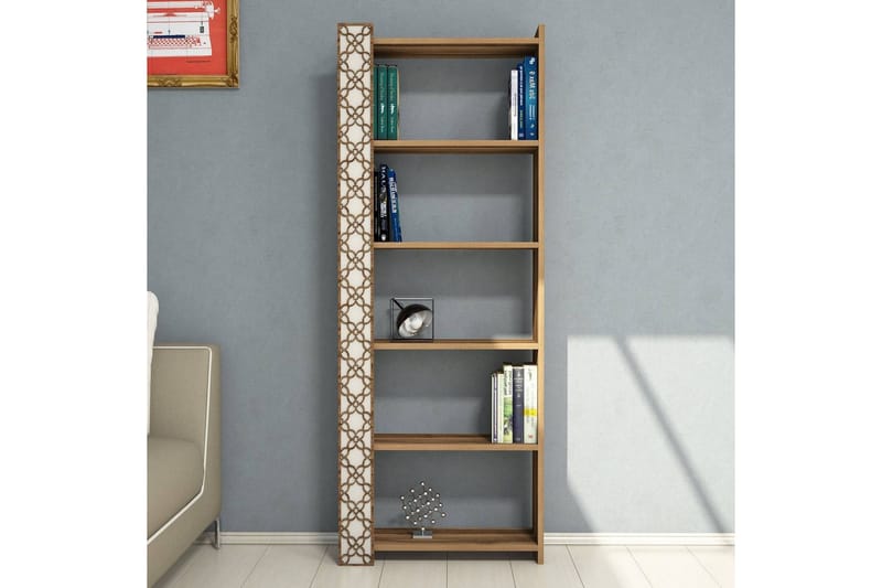 Kirjahylly Amtorp 64 cm - Ruskea/Valkoinen - Säilytys - Hylly - Kirjahylly