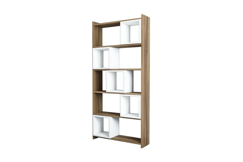 Kirjahylly Amtorp 80 cm, Valkoinen/Ruskea