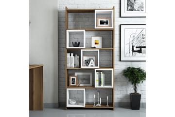 Kirjahylly Amtorp 80 cm - Valkoinen/Ruskea - Säilytys - Hylly - Kirjahylly