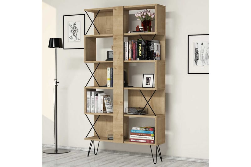 Kirjahylly Amtorp 90 cm - Ruskea - Säilytys - Hylly - Kirjahylly