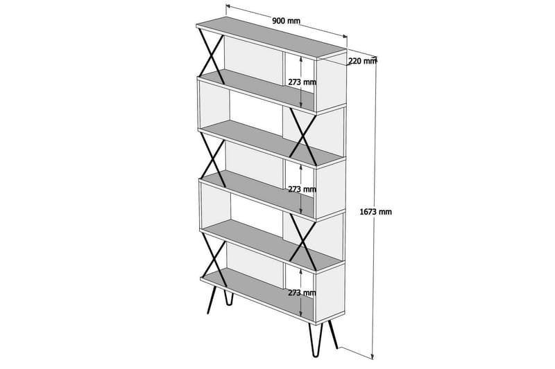 Kirjahylly Amtorp 90 cm - Valkoinen - Säilytys - Hylly - Kirjahylly