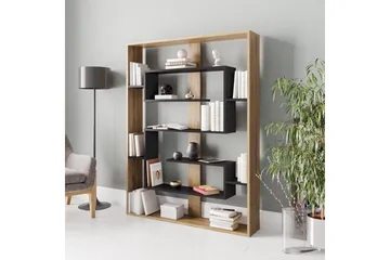 Kirjahylly Arslev 120 cm - Musta/Tammi - Säilytys - Hylly - Kirjahylly