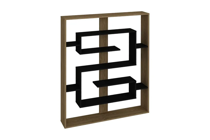 Kirjahylly Arslev 120 cm, Musta/Tammi