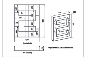Kirjahylly Arslev 120 cm - Musta/Tammi - Säilytys - Hylly - Kirjahylly