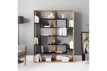 Kirjahylly Arslev 120 cm - Musta/Tammi - Säilytys - Hylly - Kirjahylly