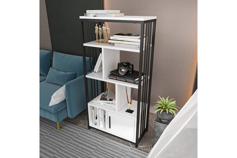 Kirjahylly Arven Valkoinen / Musta - Valkoinen / Musta - Säilytys - Hylly - Kirjahylly