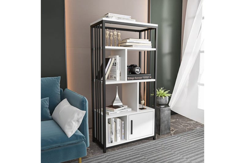 Kirjahylly Arven Valkoinen / Musta - Valkoinen / Musta - Säilytys - Hylly - Kirjahylly