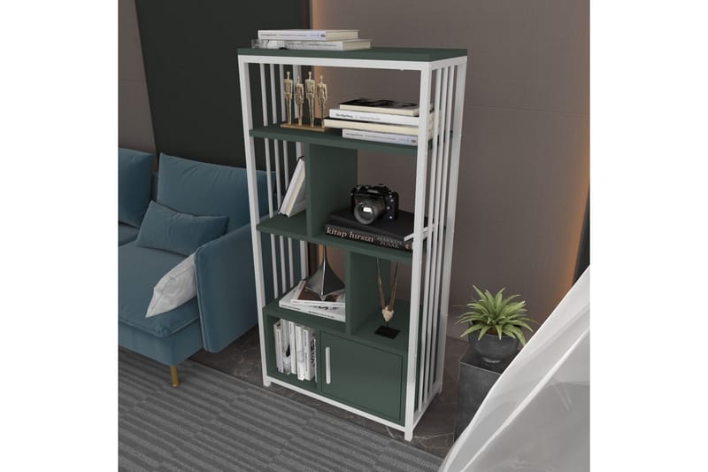 Kirjahylly Arven Vihreä / Valkoinen - Vihreä / Valkoinen - Säilytys - Hylly - Kirjahylly