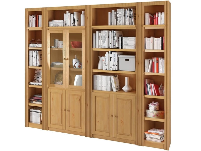 Kirjahylly Bailey lasiovilla 29x255 cm, Luonnonväri