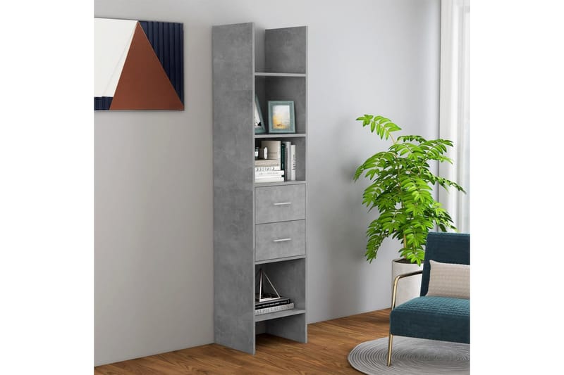 Kirjahylly betoninharmaa 40x35x180 cm lastulevy - Harmaa - Säilytys - Hylly - Kirjahylly