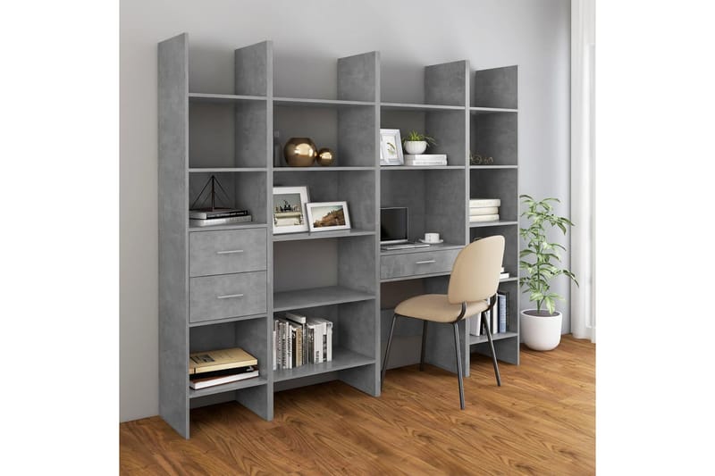 Kirjahylly betoninharmaa 40x35x180 cm lastulevy - Säilytys - Hylly - Kirjahylly