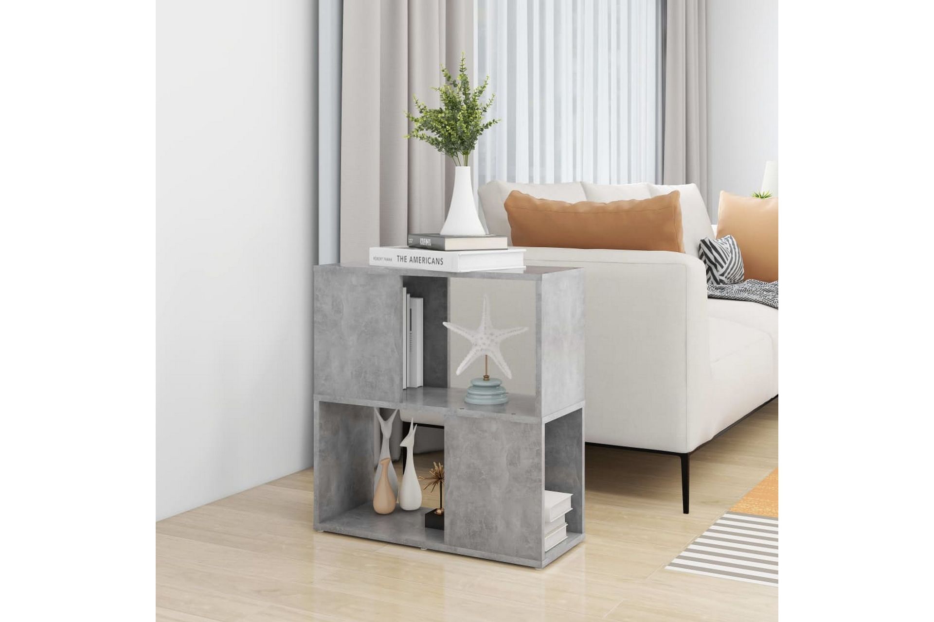 Kirjahylly betoninharmaa 60x24x63 cm lastulevy - Harmaa - Säilytys - Hylly - Kirjahylly