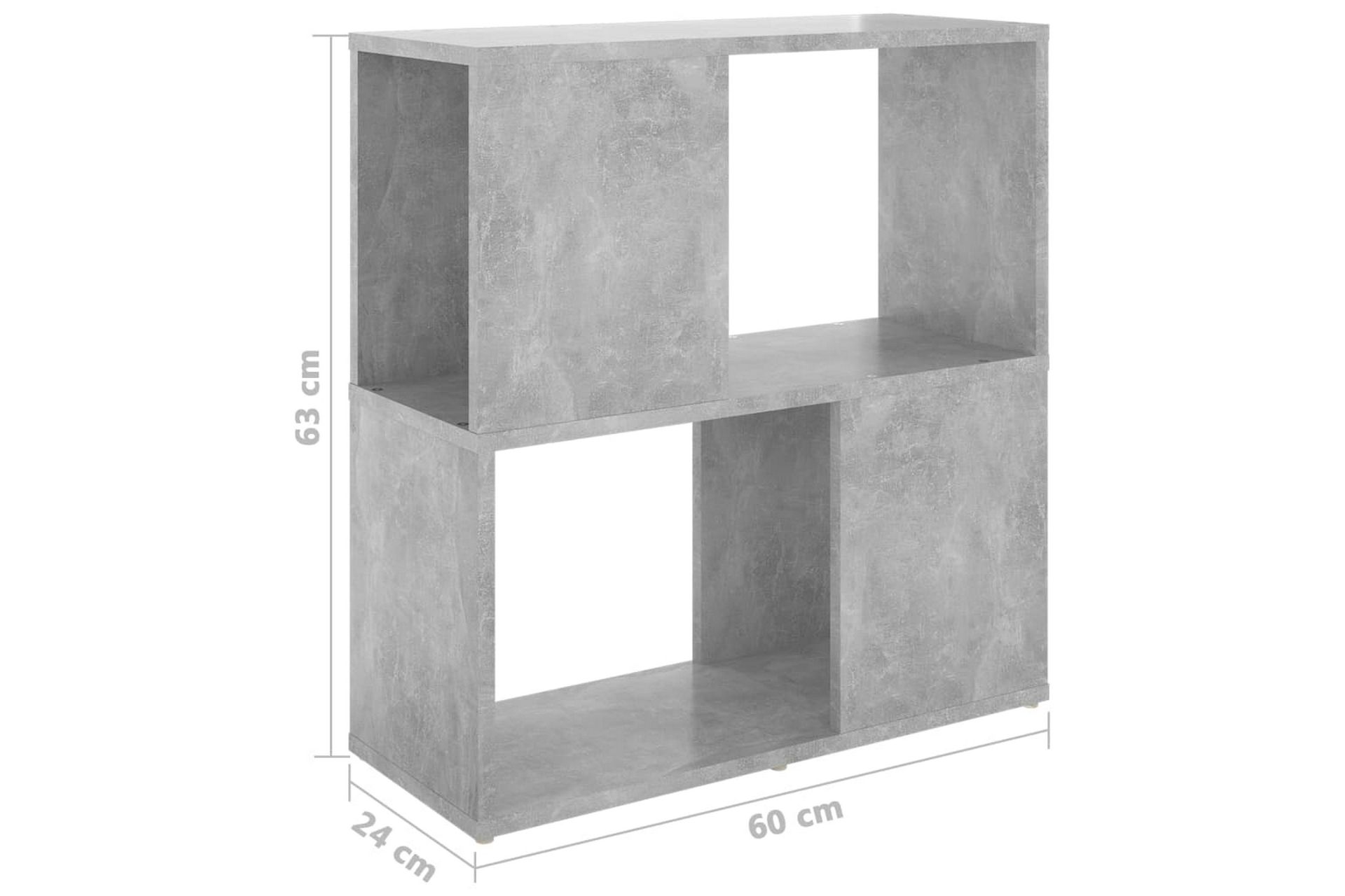 Kirjahylly betoninharmaa 60x24x63 cm lastulevy - Harmaa - Säilytys - Hylly - Kirjahylly