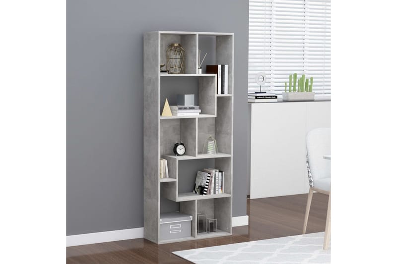 Kirjahylly betoninharmaa 67x24x161 cm lastulevy - Säilytys - Hylly - Kirjahylly