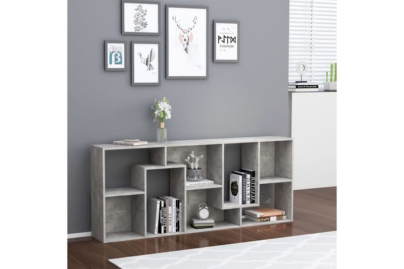 Kirjahylly betoninharmaa 67x24x161 cm lastulevy - Säilytys - Hylly - Kirjahylly