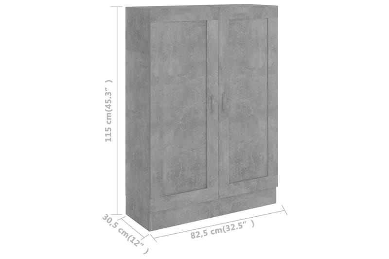 Kirjahylly betoninharmaa 82,5x30,5x115 cm lastulevy - Harmaa - Säilytys - Hylly - Kirjahylly