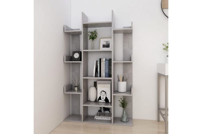 Kirjahylly betoninharmaa 86x25,5x140 cm lastulevy - Harmaa - Säilytys - Hylly - Kirjahylly