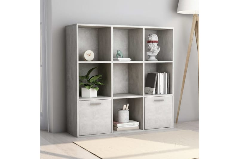 Kirjahylly betoninharmaa 98x30x98 cm lastulevy - Harmaa - Säilytys - Hylly - Kirjahylly