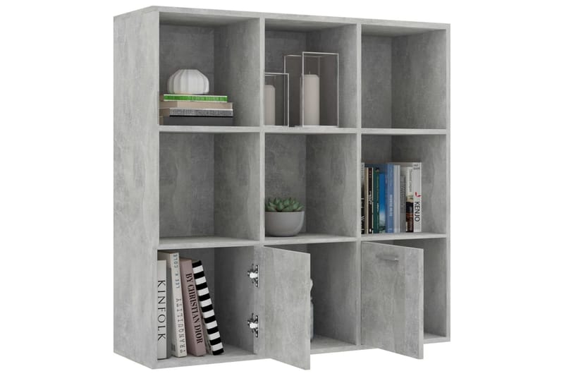 Kirjahylly betoninharmaa 98x30x98 cm lastulevy - Harmaa - Säilytys - Hylly - Kirjahylly