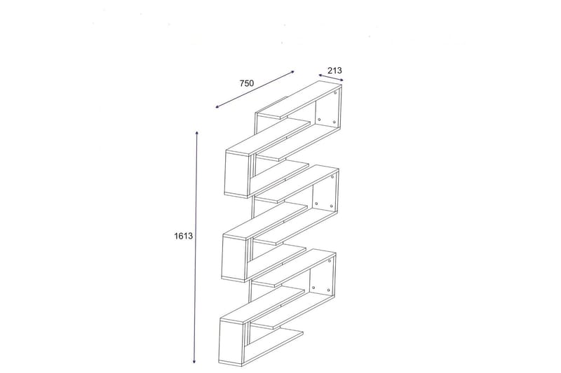 Kirjahylly Blessence 75 cm - Valkoinen - Säilytys - Hylly - Seinähylly