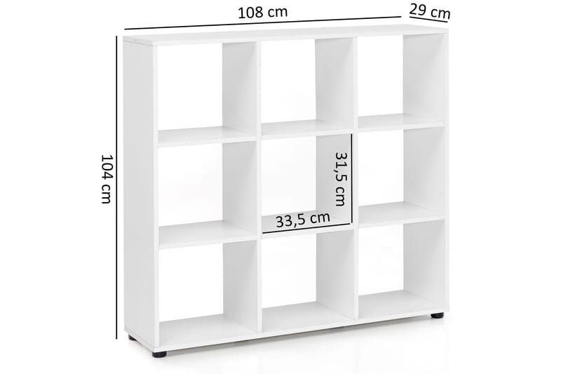 Kirjahylly Bolbeck 108x29 cm - Valkoinen - Säilytys - Hylly - Kirjahylly