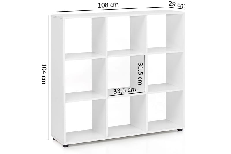 Kirjahylly Bolbeck 108x29 cm - Valkoinen - Säilytys - Hylly - Kirjahylly