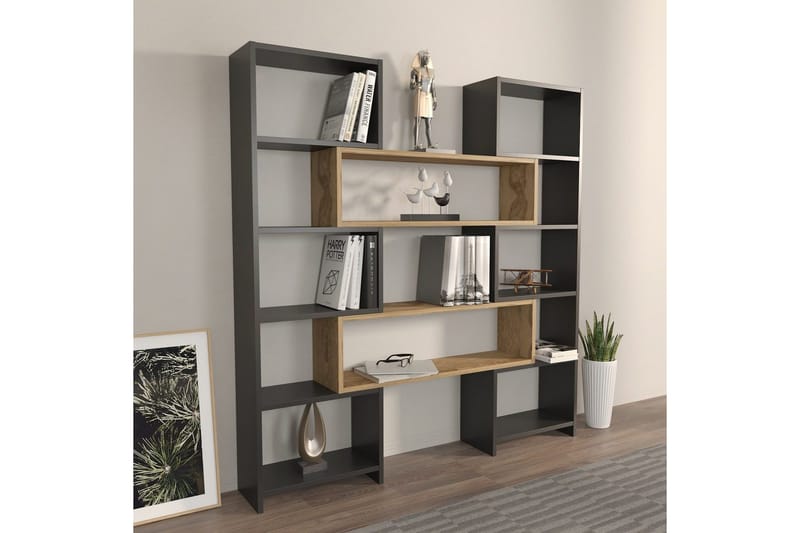 Kirjahylly Bravelle Musta / Tammi - Beige/Musta - Säilytys - Hylly - Kirjahylly