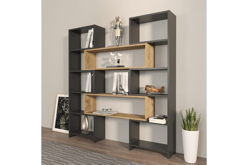 Kirjahylly Bravelle Musta / Tammi - Beige/Musta - Säilytys - Hylly - Kirjahylly