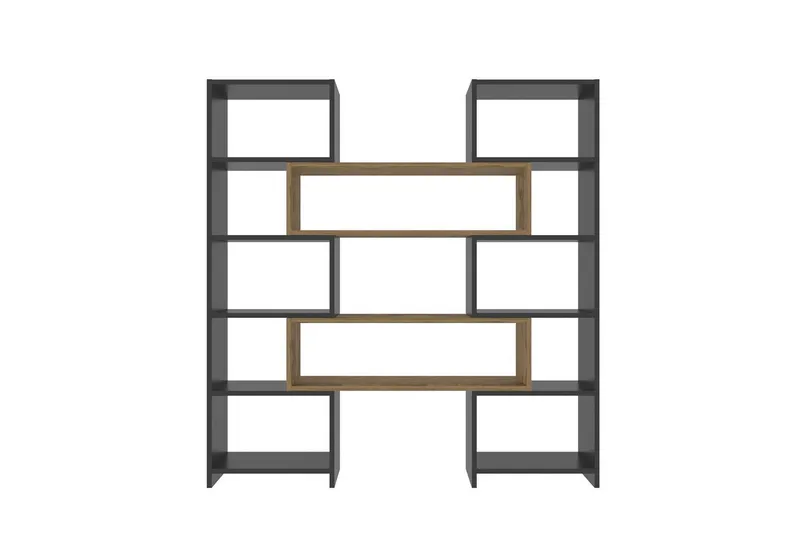 Kirjahylly Bravelle Musta / Tammi, Beige/Musta