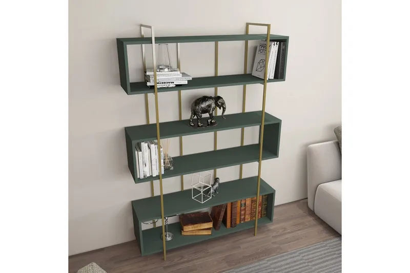 Kirjahylly Bruti Vihreä / Kulta - Vihreä / Kulta - Säilytys - Hylly - Kirjahylly