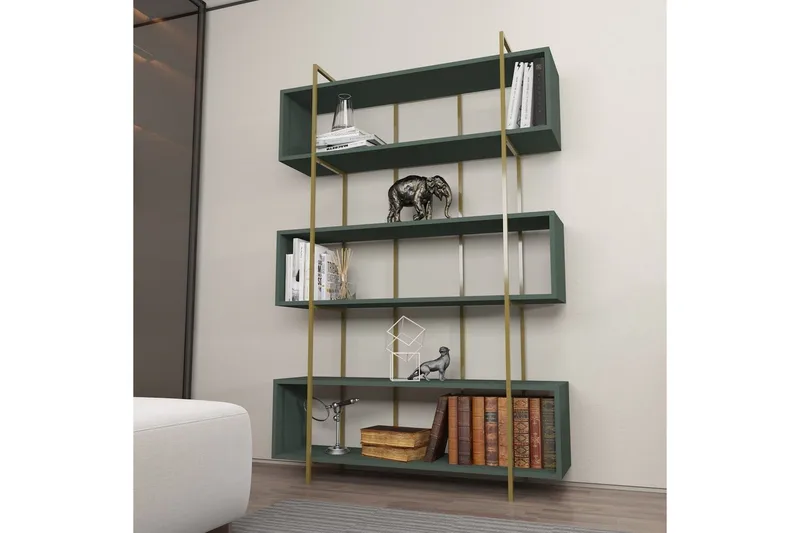 Kirjahylly Bruti Vihreä / Kulta - Vihreä / Kulta - Säilytys - Hylly - Kirjahylly