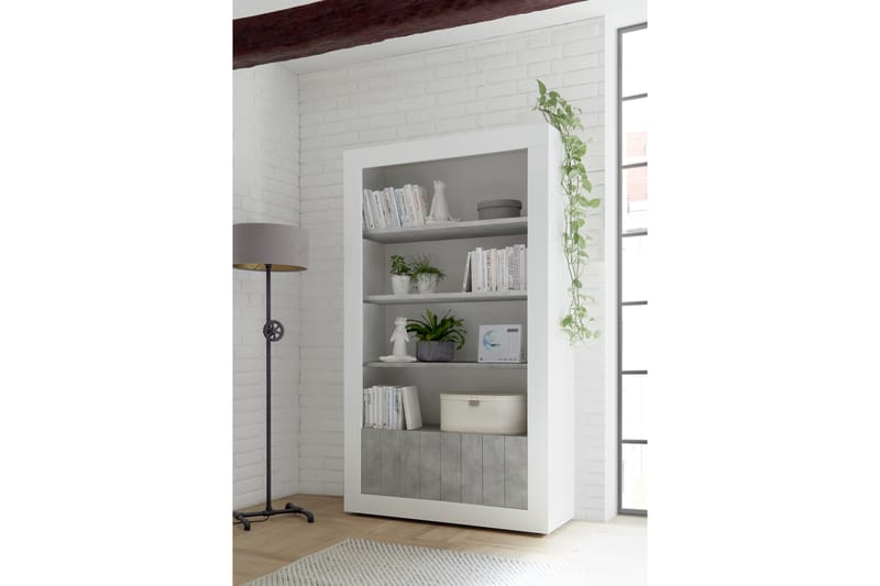 Kirjahylly Calpino 110 cm - Valkoinen/Harmaa - Säilytys - Hylly - Kirjahylly