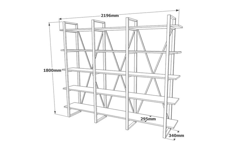 Kirjahylly Chalinder 34x2120 cm - Luonnonväri - Säilytys - Hylly - Kirjahylly