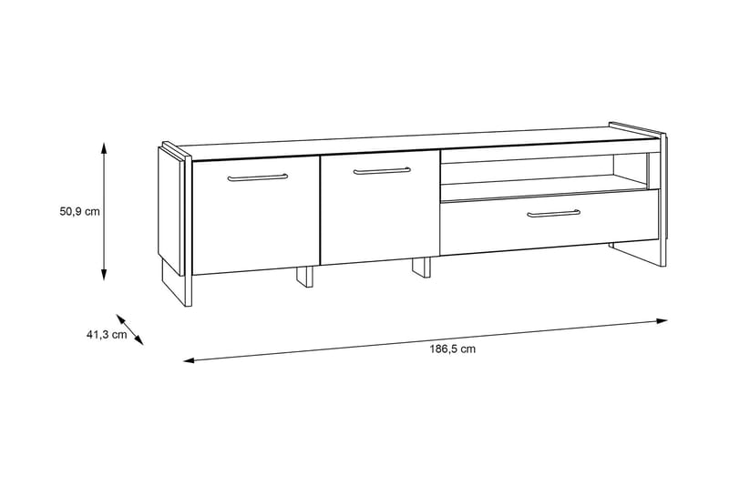 Kirjahylly Chepelare 41x187 cm - Ruskea/Musta - Säilytys - Hylly - Kirjahylly