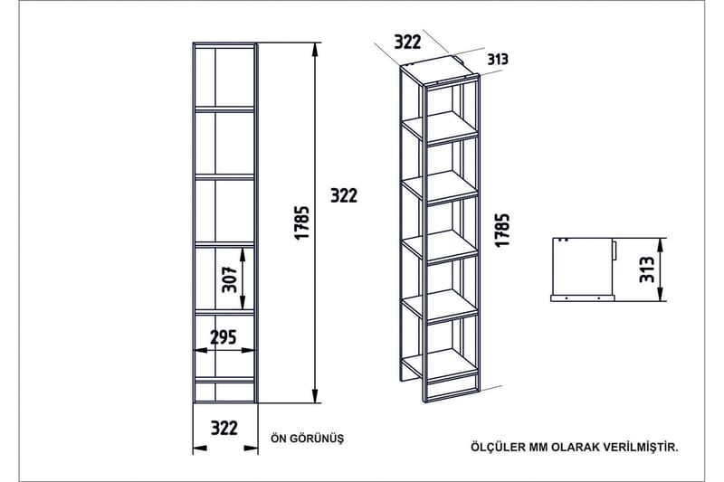 Kirjahylly Chrostopher 32 cm - Kulta/Valkoinen - Säilytys - Hylly - Kirjahylly