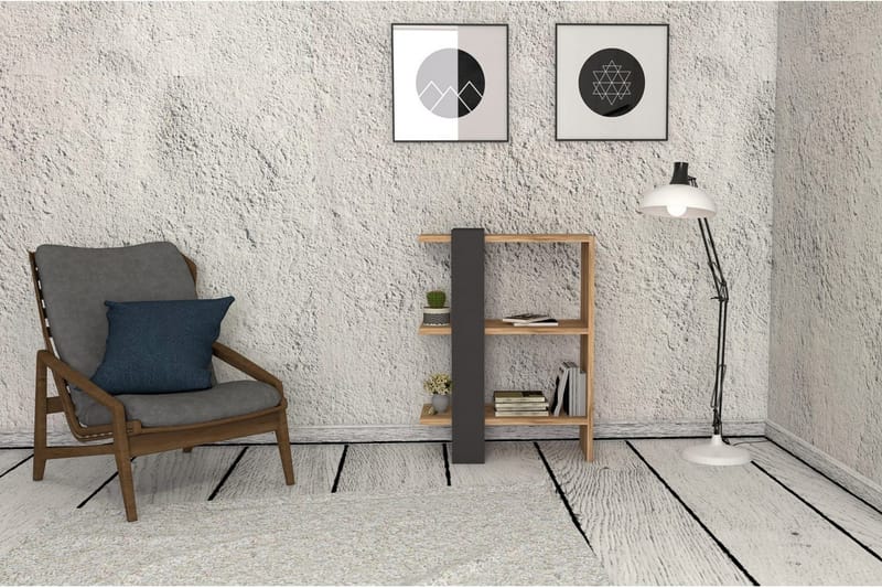 Kirjahylly Cierpial 52 cm - Pähkinä/Harmaa - Säilytys - Hylly - Kirjahylly