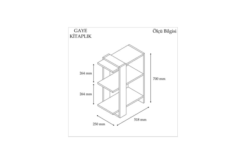 Kirjahylly Cierpial 52 cm - Pähkinä/Harmaa - Säilytys - Hylly - Kirjahylly