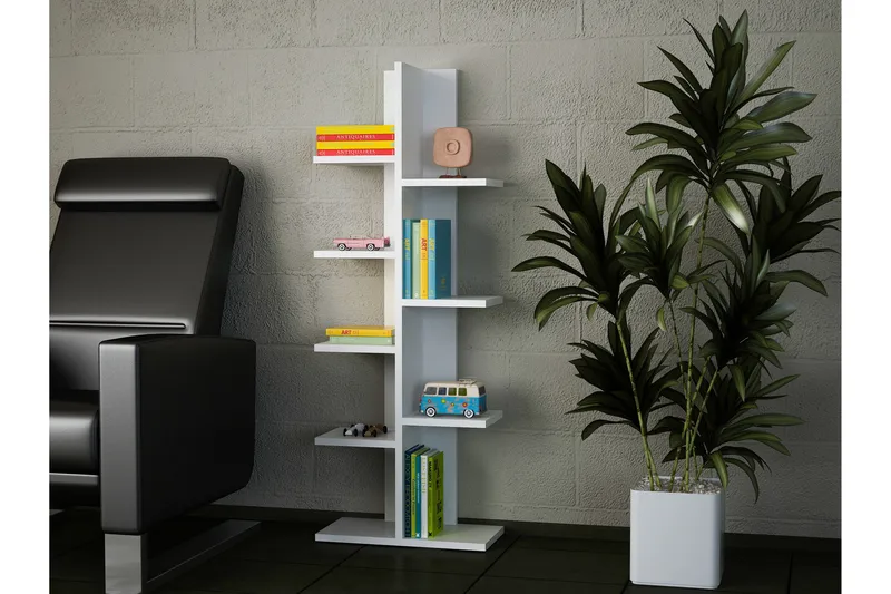 Kirjahylly Clora Pilari - Valkoinen - Säilytys - Hylly - Kirjahylly