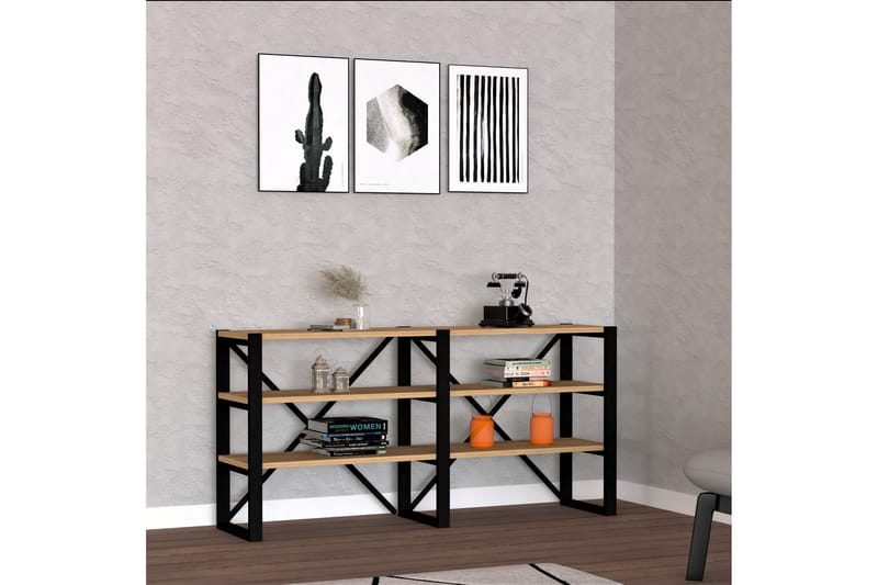 Kirjahylly Datca 133x32 cm 6 hyllyä - Sininen/Musta - Säilytys - Hylly - Kirjahylly