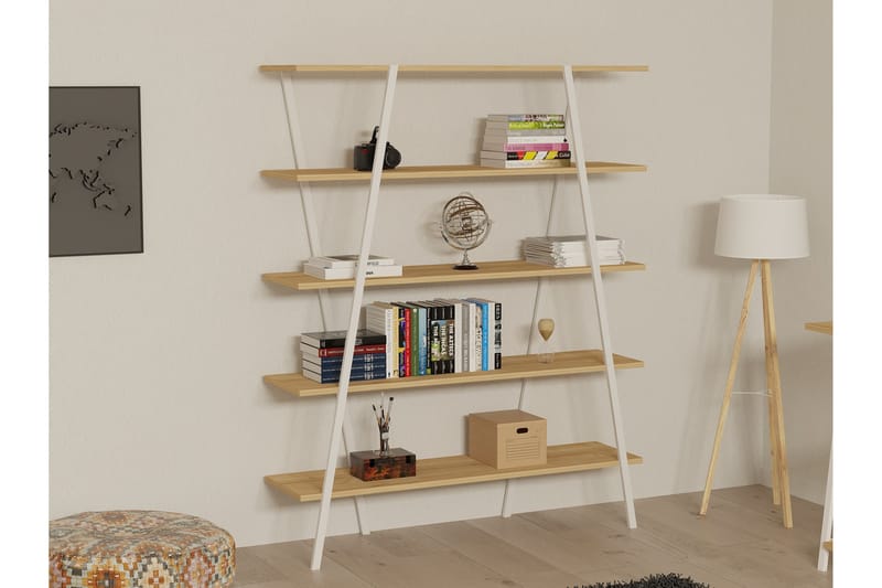 Kirjahylly Dobra 120 cm - Valkoinen - Säilytys - Hylly - Kirjahylly
