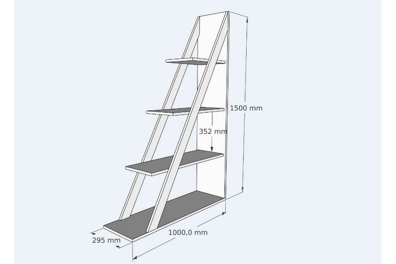 Kirjahylly Domblia 30x100 cm - Antrasiitti - Säilytys - Hylly - Kirjahylly