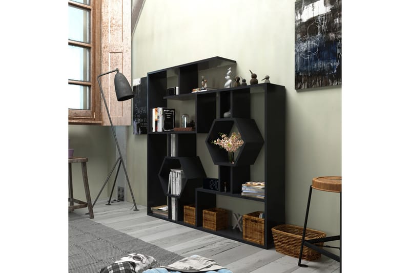 Kirjahylly Dumö 134 cm - Musta - Säilytys - Hylly - Kirjahylly
