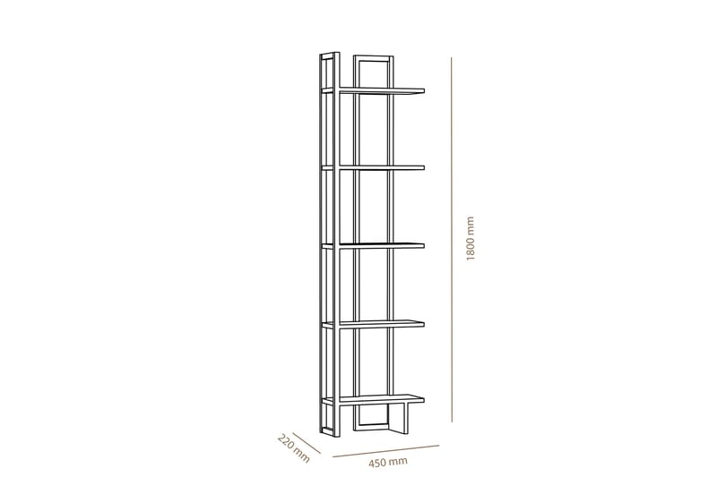 Kirjahylly Dumö 45 cm - Ruskea/Valkoinen - Säilytys - Hylly - Kirjahylly