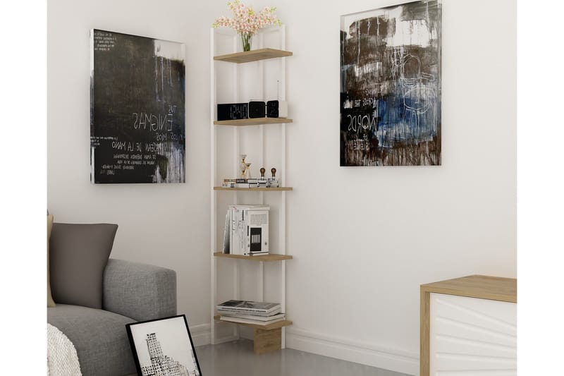 Kirjahylly Dumö 45 cm - Ruskea/Valkoinen - Säilytys - Hylly - Kirjahylly
