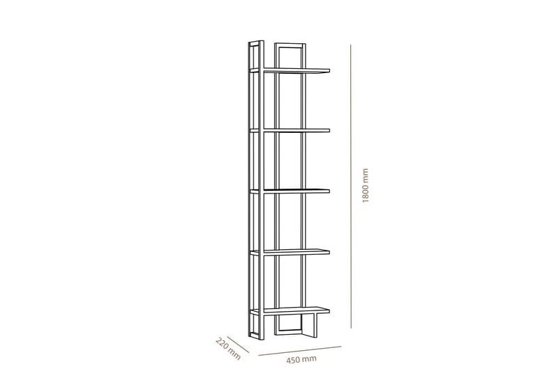 Kirjahylly Dumö 45 cm - Ruskea/Valkoinen - Säilytys - Hylly - Kirjahylly