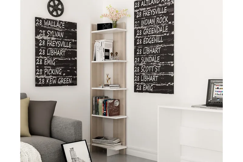 Kirjahylly Dumö 45 cm - Valkoinen - Säilytys - Hylly - Kirjahylly